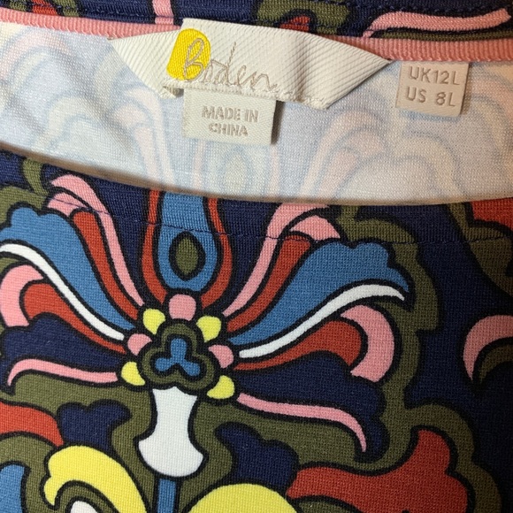 Boden Tie Detail Jersey Shift Dress size 8 L. - Picture 9 of 9